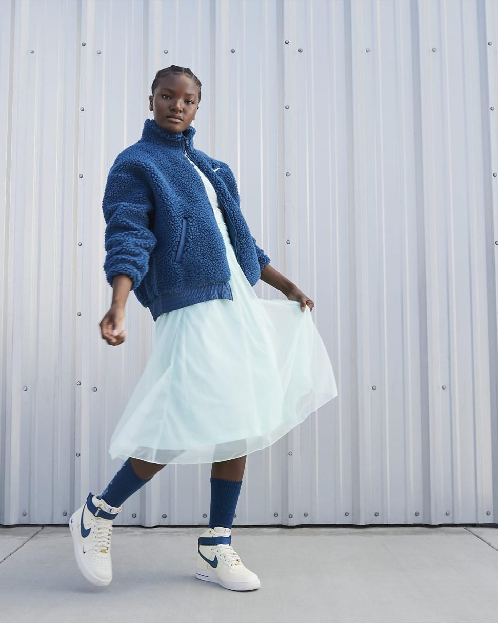 Nike Air Force 1 High SE Sail/White/Metallic Gold/Blue Jay | Womens Nike Lifestyle