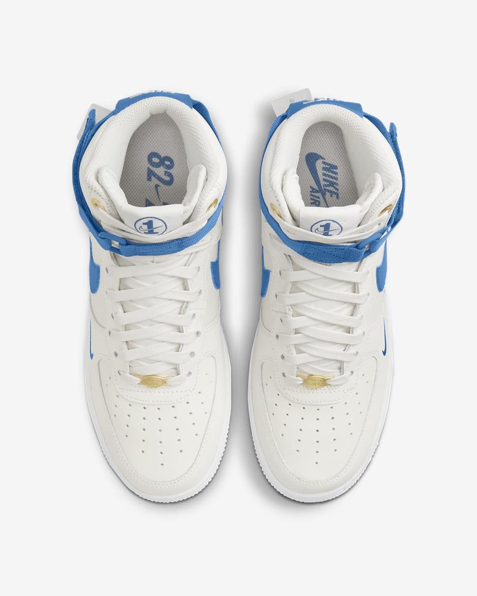 Nike Air Force 1 High SE Sail/White/Metallic Gold/Blue Jay | Womens Nike Lifestyle