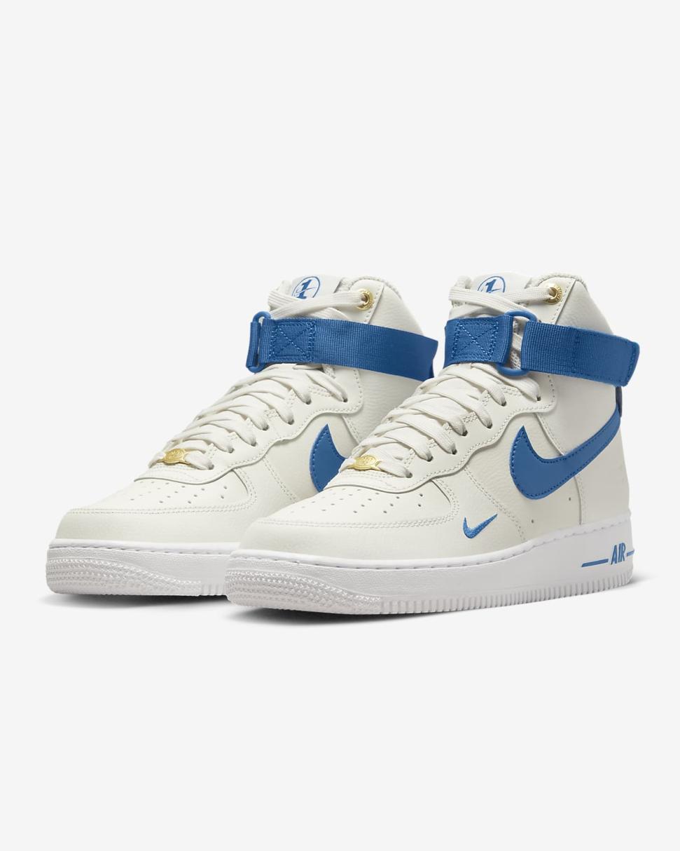 Nike Air Force 1 High SE Sail/White/Metallic Gold/Blue Jay | Womens Nike Lifestyle