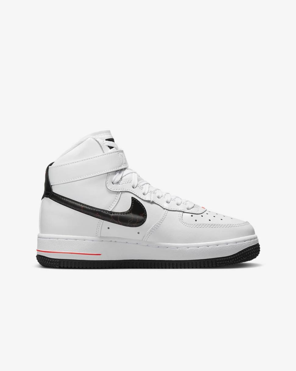 Nike Air Force 1 High White/Bright Crimson/Black | Kids Nike Air Force 1