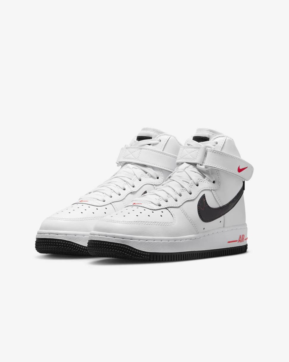 Nike Air Force 1 High White/Bright Crimson/Black | Kids Nike Air Force 1