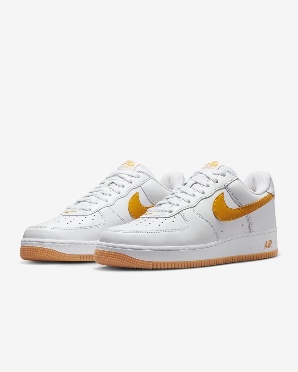 Nike Air Force 1 Low Retro White/Gum Yellow/University Gold | Mens Nike Lifestyle