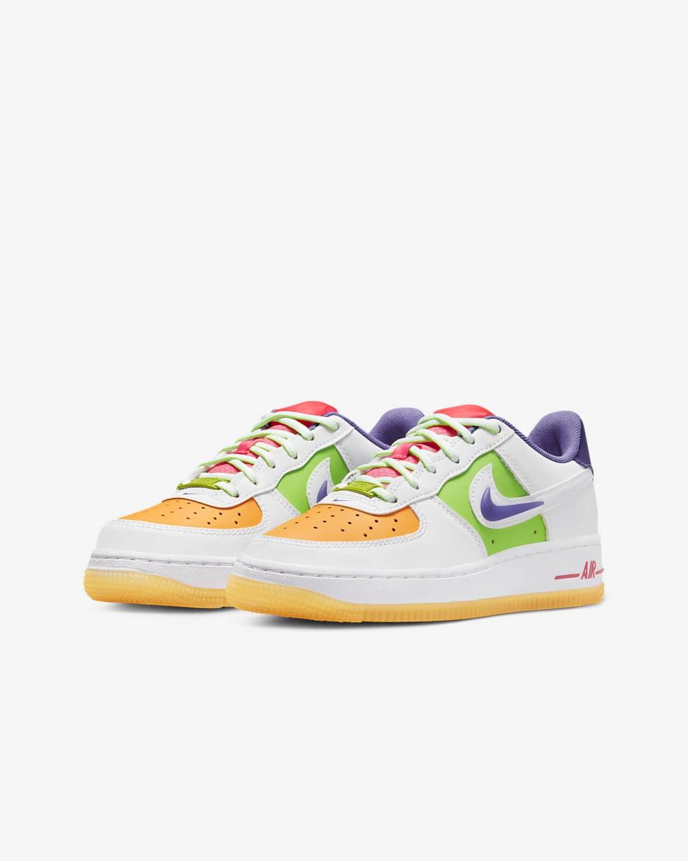 Nike Air Force 1 LV8 White/Space Purple/Sundial/White | Kids Nike Air Force 1
