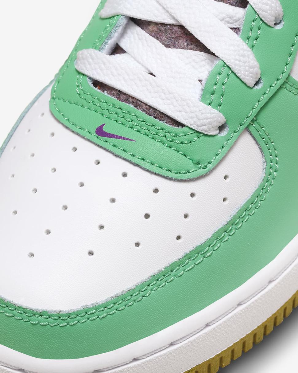 Nike Air Force 1 LV8 White/Spring Green/Hyper Violet/Green Abyss | Kids Nike Air Force 1
