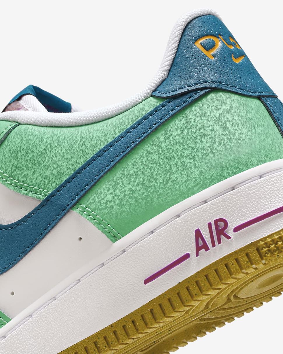 Nike Air Force 1 LV8 White/Spring Green/Hyper Violet/Green Abyss | Kids Nike Air Force 1