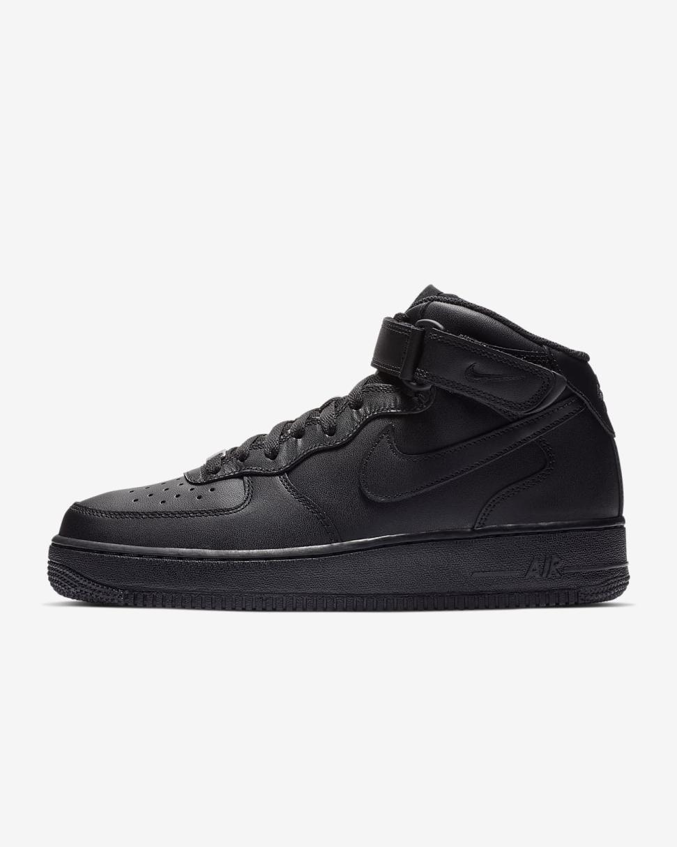 Nike Air Force 1 Mid '07 Black/Black | Mens Nike First Day Kicks