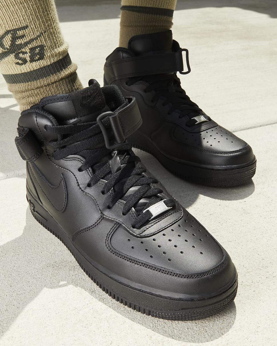 Nike Air Force 1 Mid '07 Black/Black | Mens Nike First Day Kicks