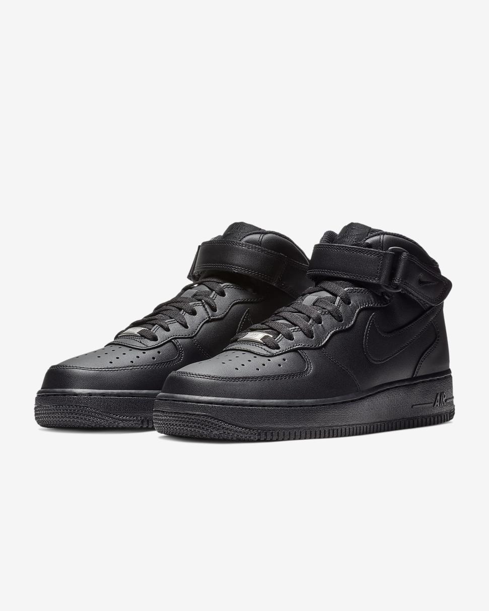 Nike Air Force 1 Mid '07 Black/Black | Mens Nike First Day Kicks