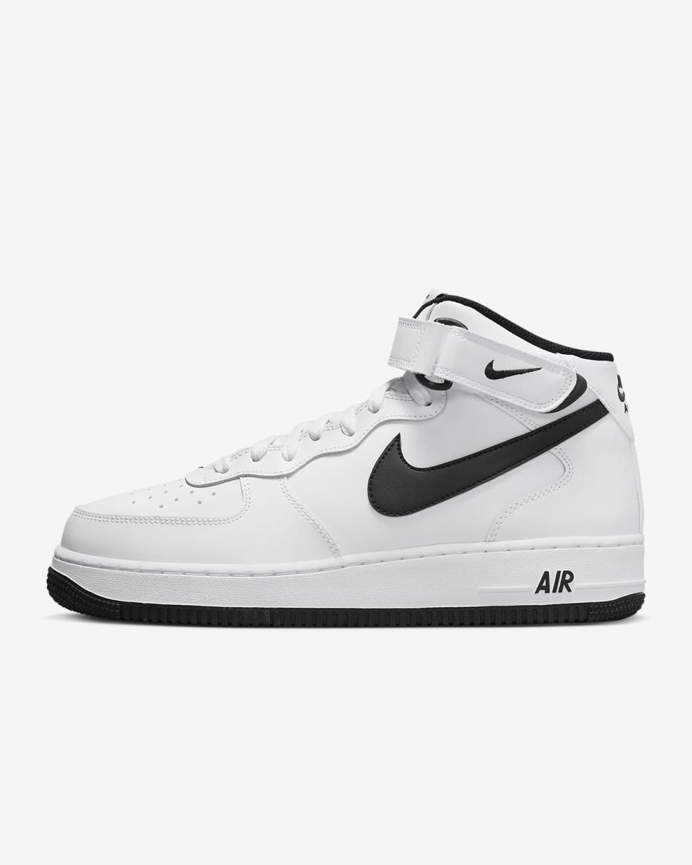 Nike Air Force 1 Mid '07 White/White/Black | Mens Nike Lifestyle