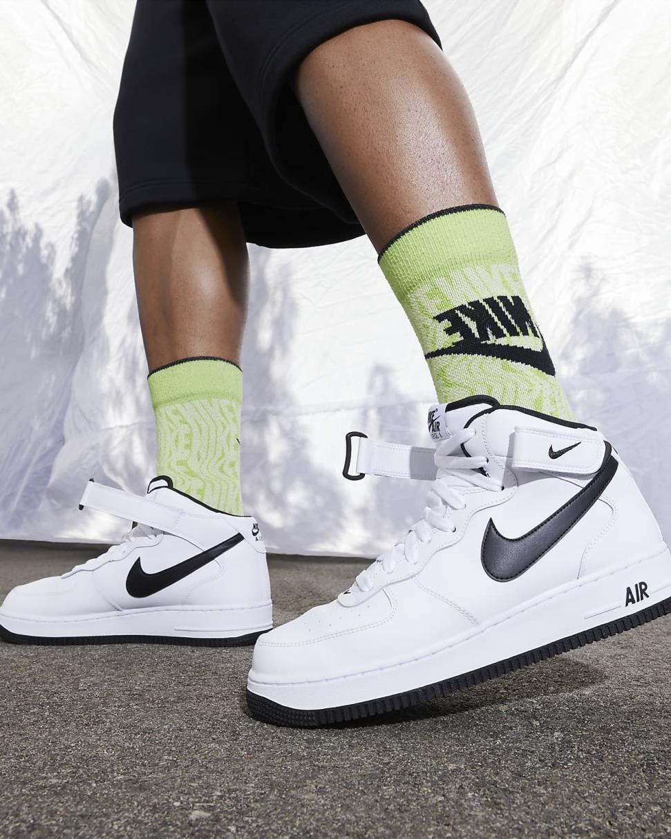 Nike Air Force 1 Mid '07 White/White/Black | Mens Nike Lifestyle
