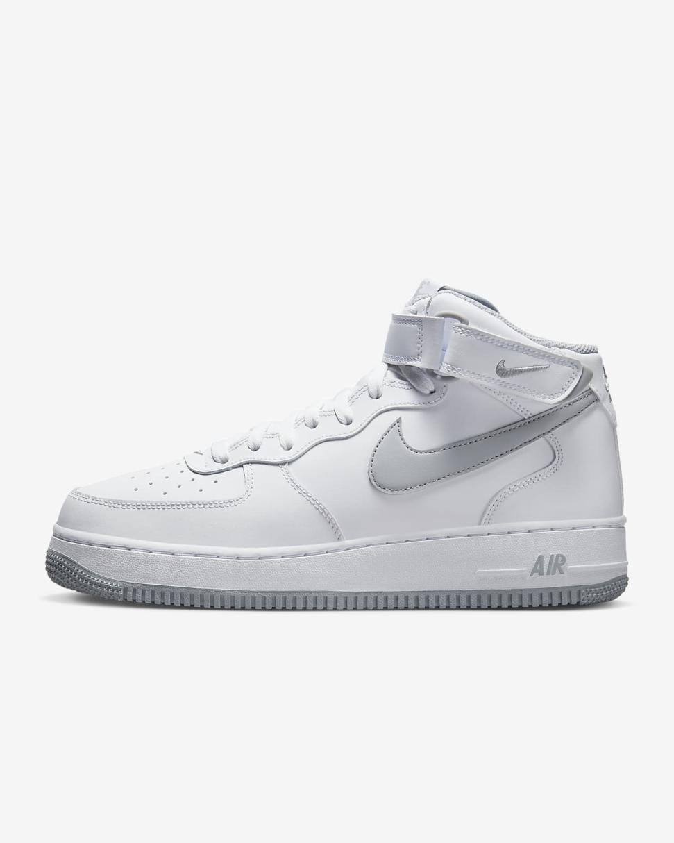 Nike Air Force 1 Mid '07 White/White/Wolf Grey | Mens Nike Lifestyle