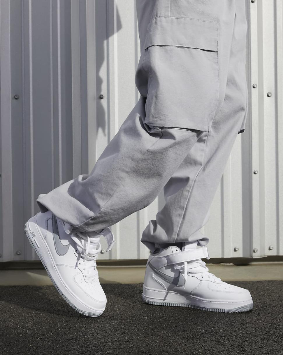Nike Air Force 1 Mid '07 White/White/Wolf Grey | Mens Nike Lifestyle