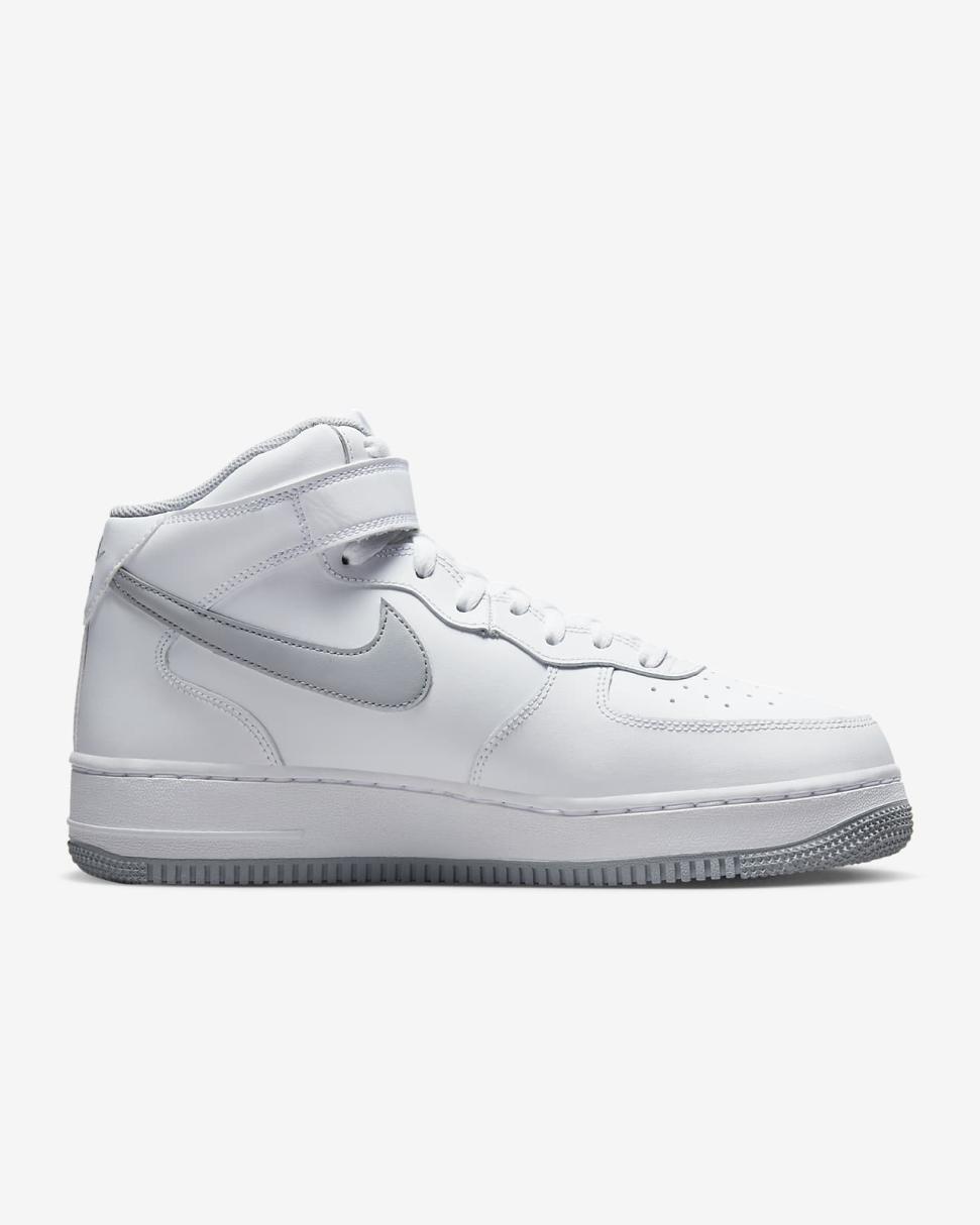 Nike Air Force 1 Mid '07 White/White/Wolf Grey | Mens Nike Lifestyle