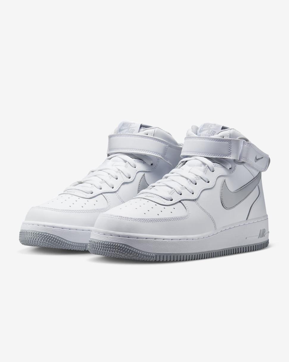 Nike Air Force 1 Mid '07 White/White/Wolf Grey | Mens Nike Lifestyle