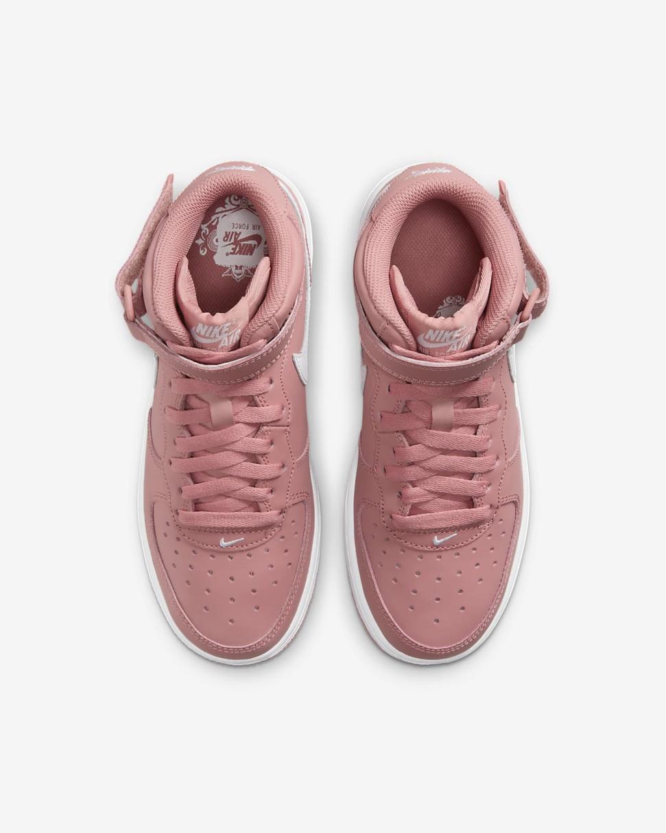 Nike Air Force 1 Mid LE Red Stardust/White | Kids Nike Tween Collection