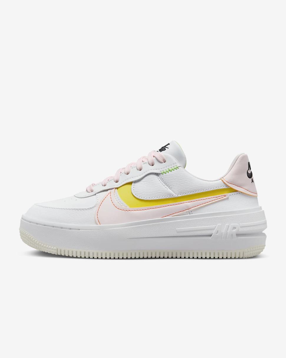 Nike Air Force 1 PLT.AF.ORM White/Opti Yellow/Action Green/Pearl Pink | Womens Nike Lifestyle