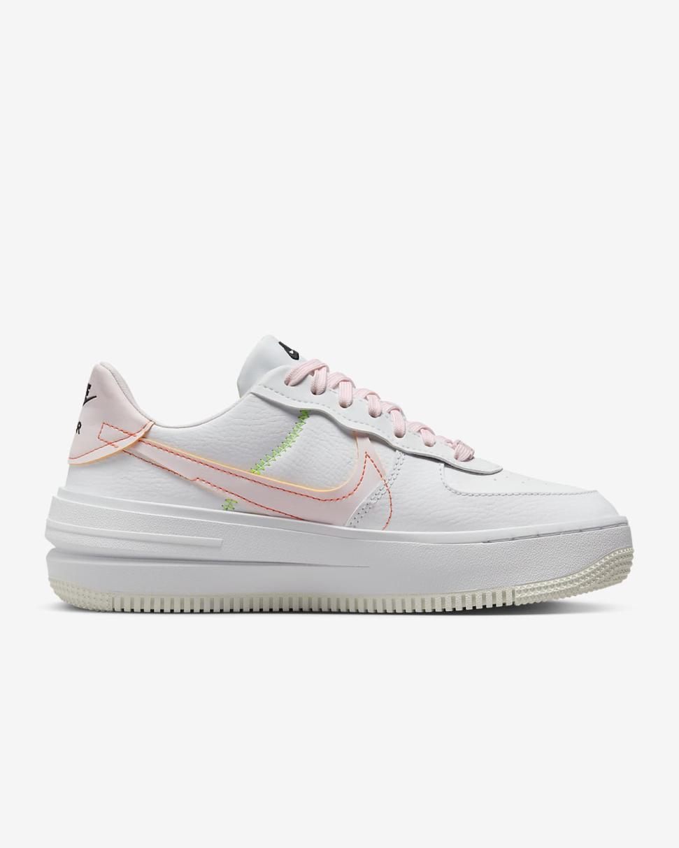 Nike Air Force 1 PLT.AF.ORM White/Opti Yellow/Action Green/Pearl Pink | Womens Nike Lifestyle