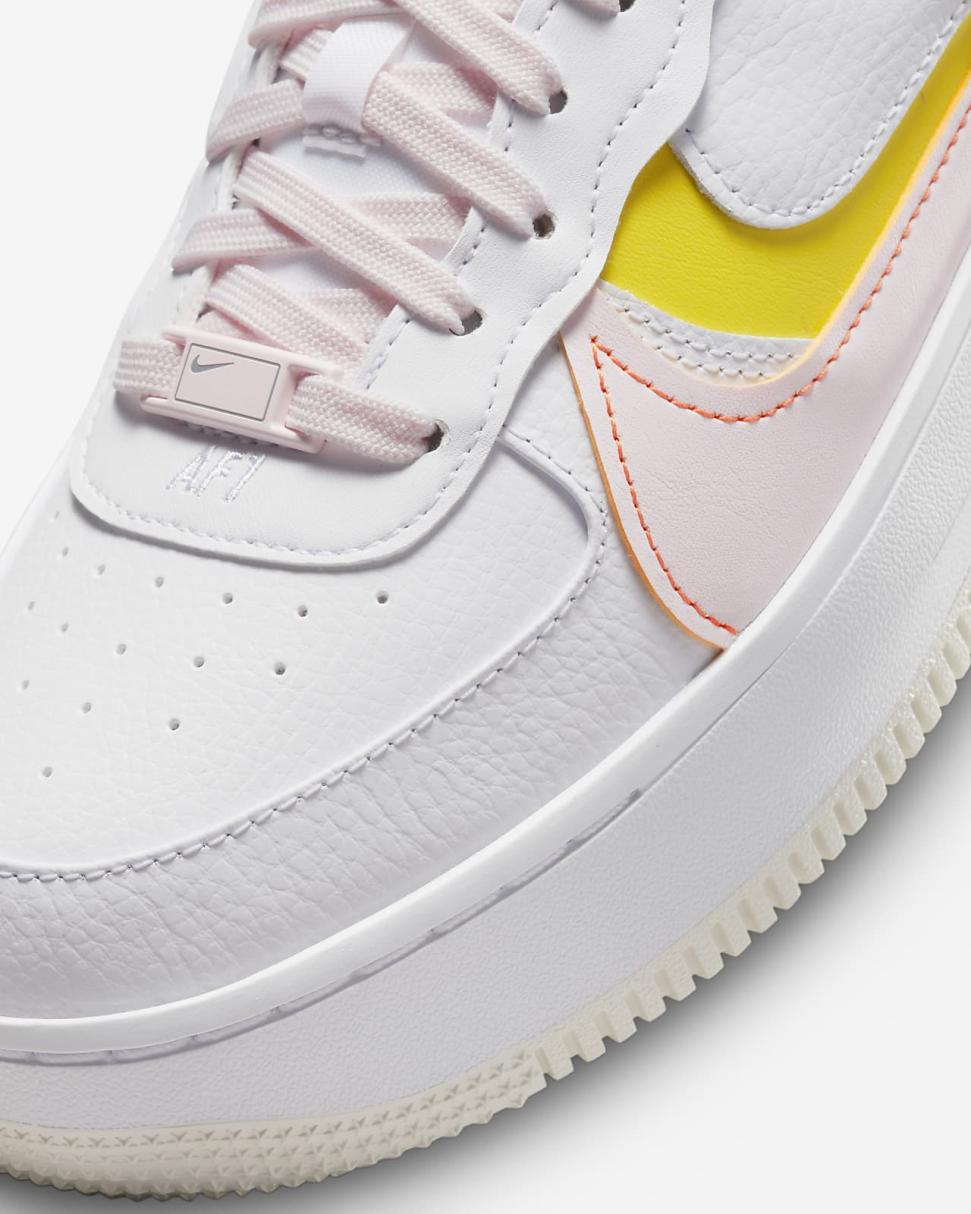 Nike Air Force 1 PLT.AF.ORM White/Opti Yellow/Action Green/Pearl Pink | Womens Nike Lifestyle