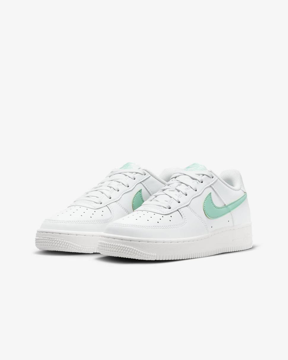 Nike Air Force 1 Summit White/Emerald Rise | Kids Nike First Day Kicks