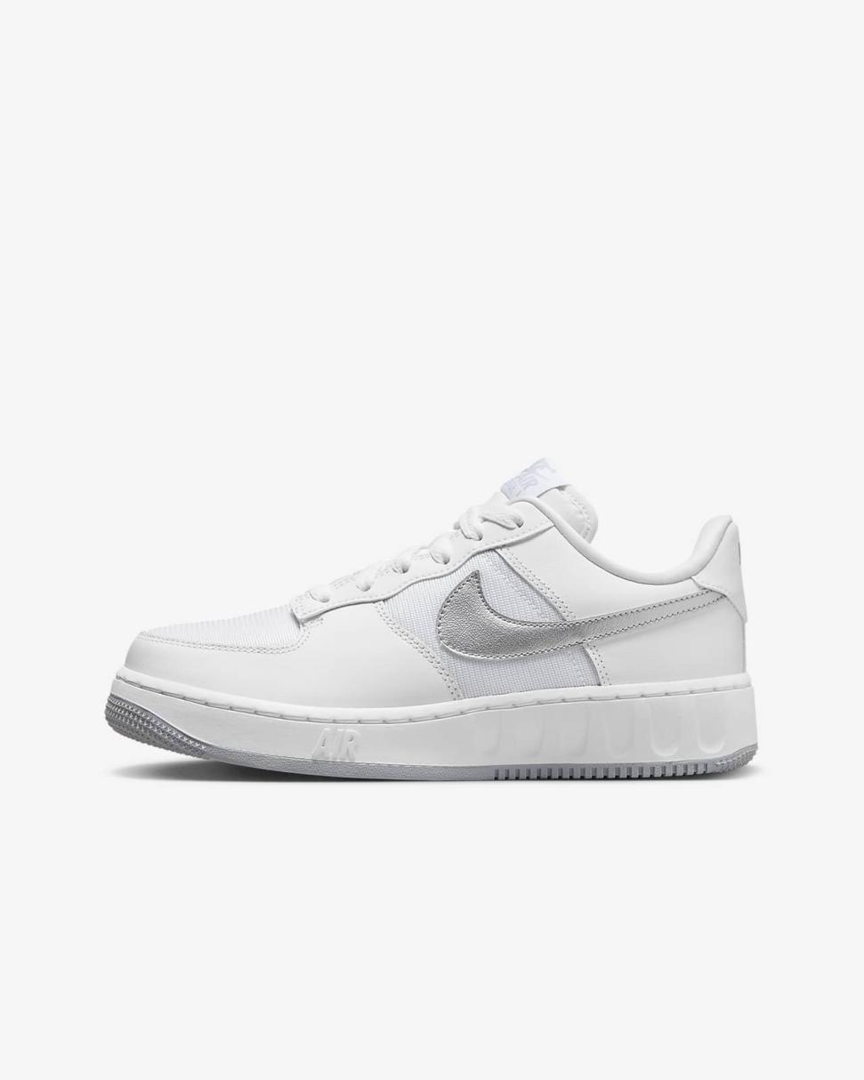 Nike Air Force 1 Unity White/Pure Platinum/Metallic Silver/Wolf Grey | Kids Nike Air Force 1