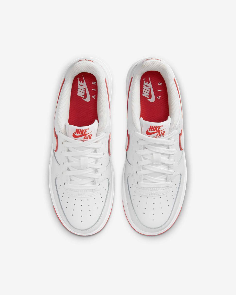 Nike Air Force 1 White/Picante Red/White | Kids Nike First Day Kicks