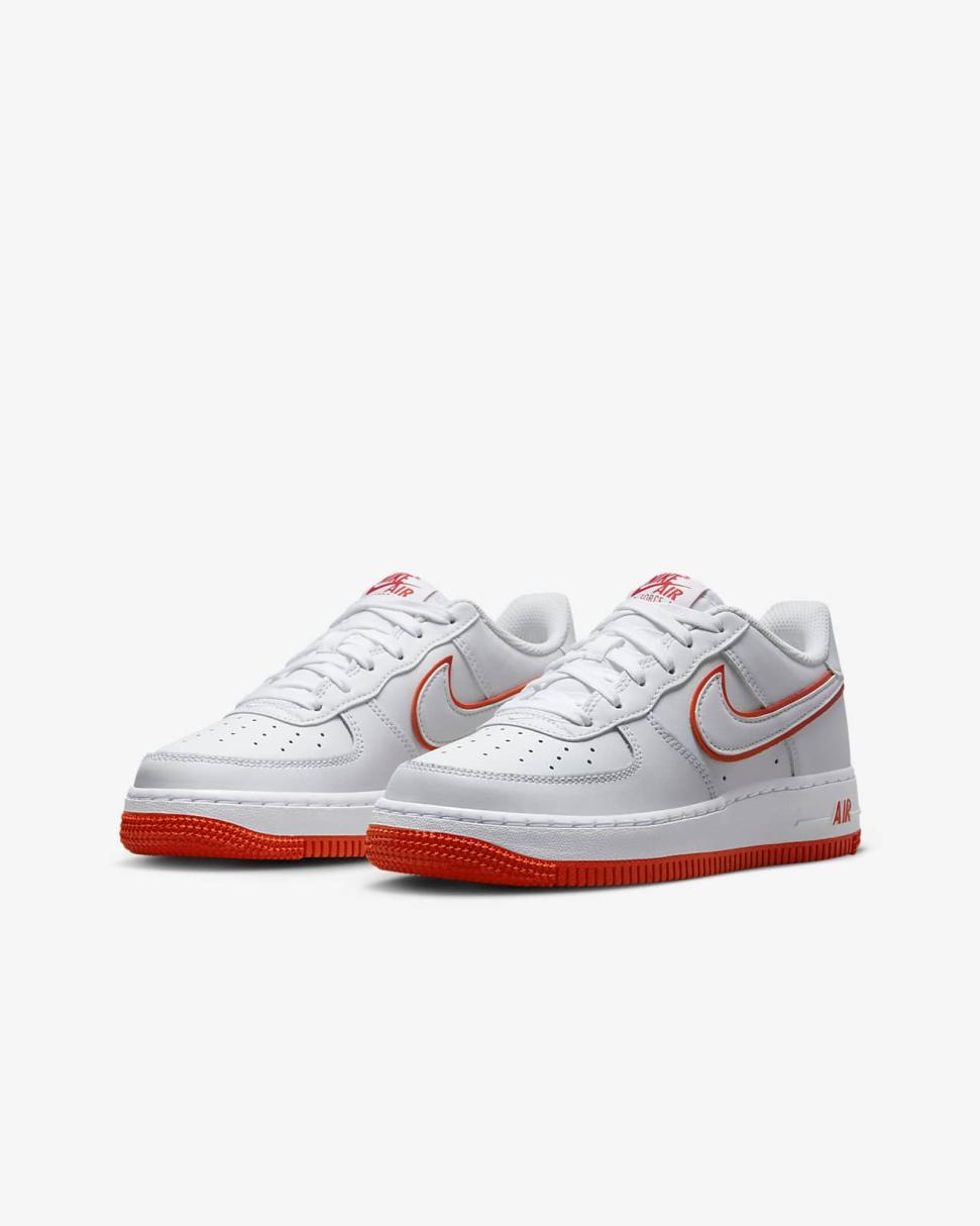 Nike Air Force 1 White/Picante Red/White | Kids Nike First Day Kicks