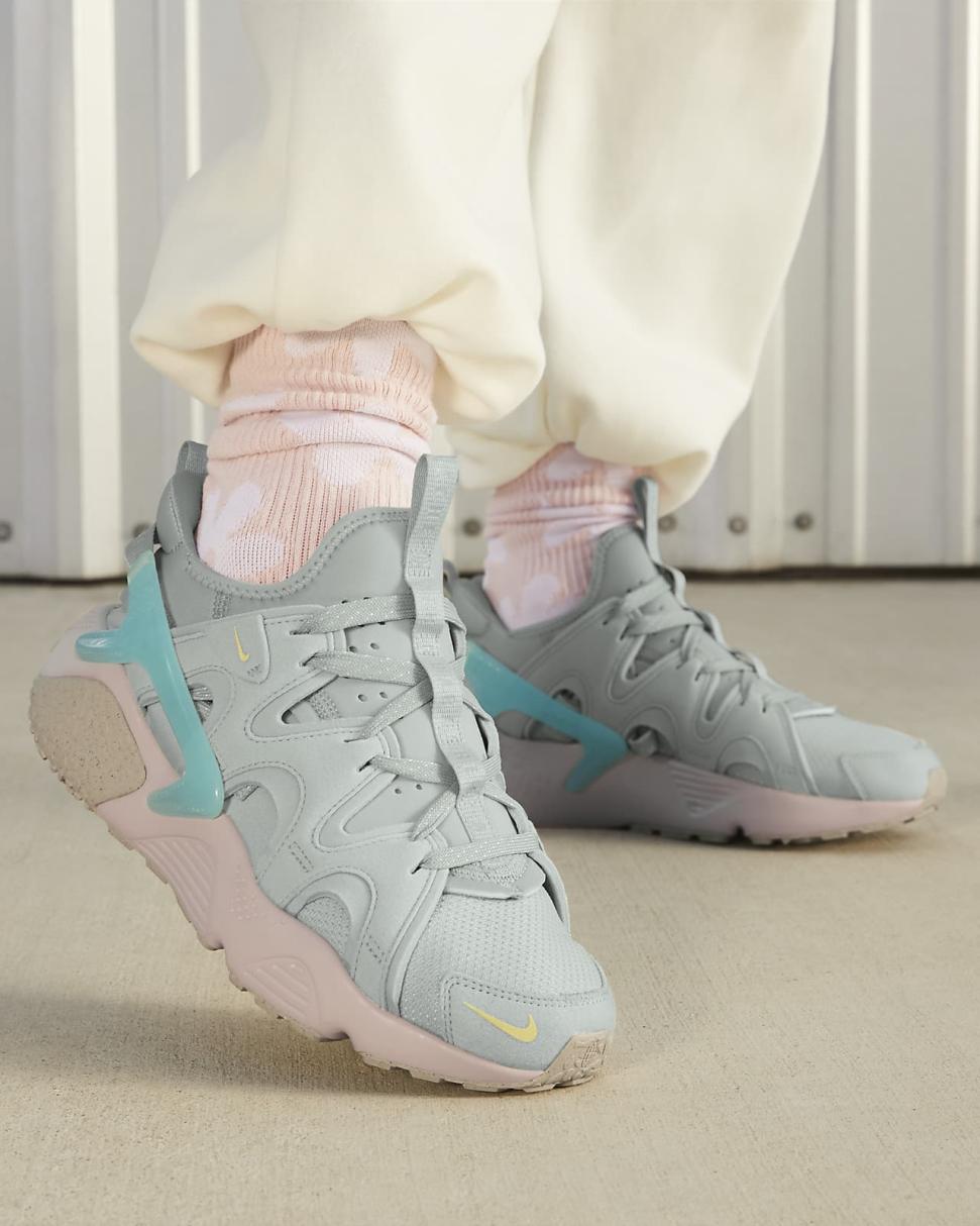 Nike Air Huarache Craft Light Silver/Ocean Bliss/Pink Oxford/Citron Tint | Womens Nike First Day Kicks
