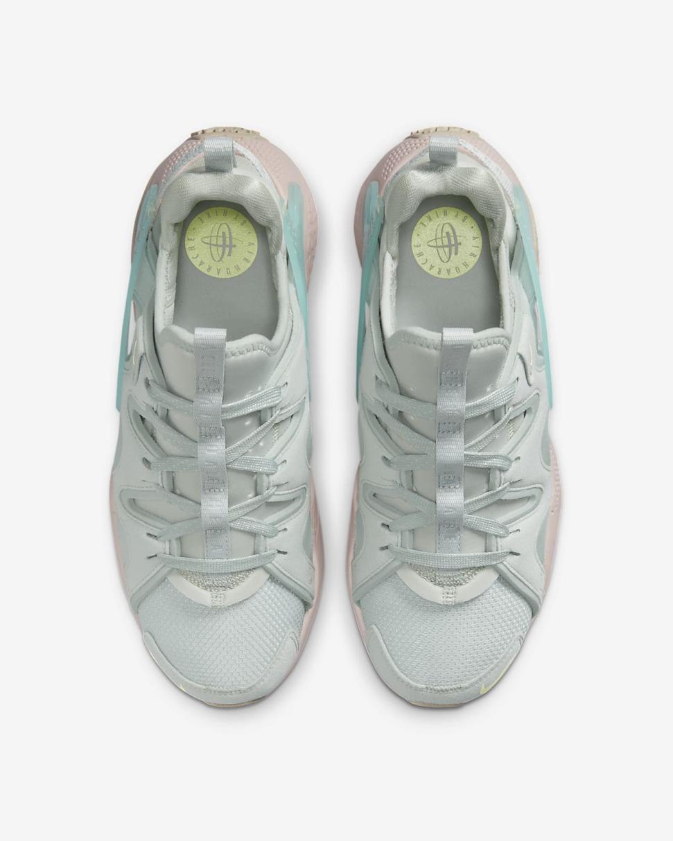 Nike Air Huarache Craft Light Silver/Ocean Bliss/Pink Oxford/Citron Tint | Womens Nike First Day Kicks