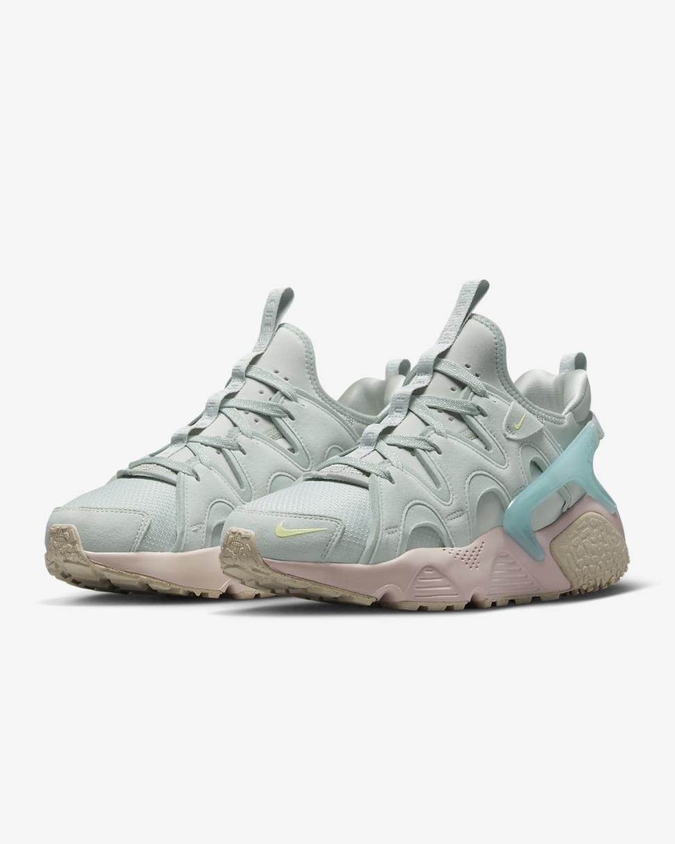 Nike Air Huarache Craft Light Silver/Ocean Bliss/Pink Oxford/Citron Tint | Womens Nike First Day Kicks