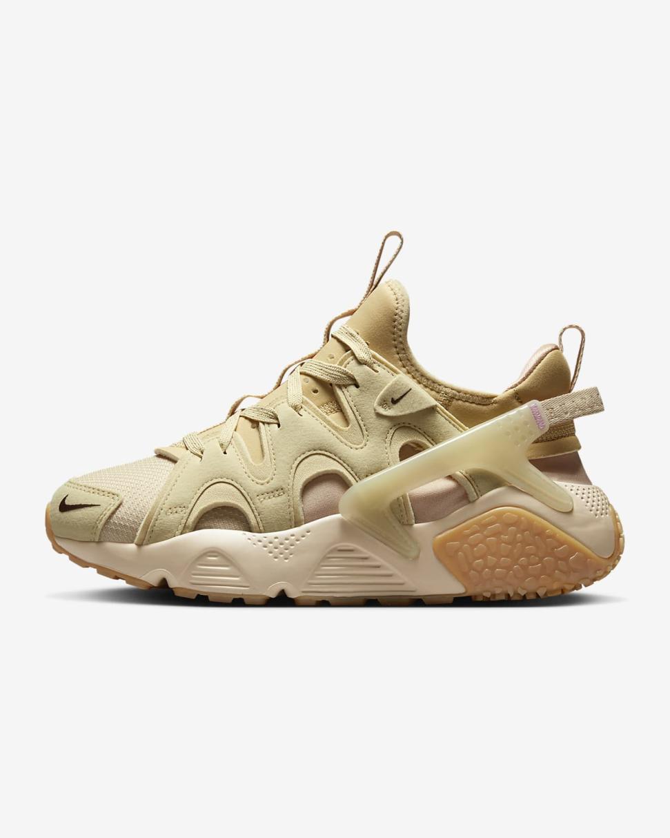 Nike Air Huarache Craft Sanddrift/Team Gold/Pink Oxford/Earth | Womens Nike First Day Kicks