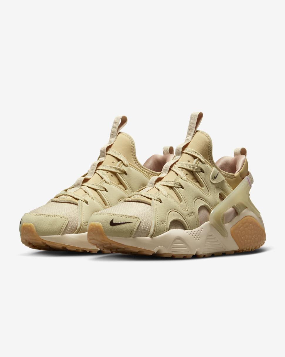 Nike Air Huarache Craft Sanddrift/Team Gold/Pink Oxford/Earth | Womens Nike First Day Kicks