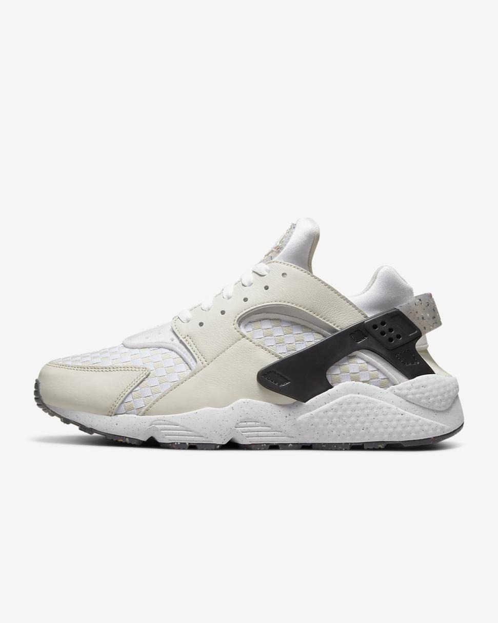 Nike Air Huarache Crater Premium Light Bone/Black/Volt/White | Mens Nike Lifestyle