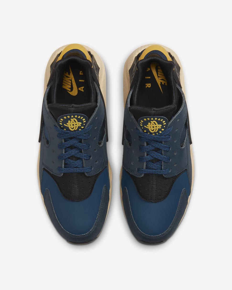 Nike Air Huarache Premium Black/Armory Navy/Valerian Blue/University Gold | Mens Nike Lifestyle