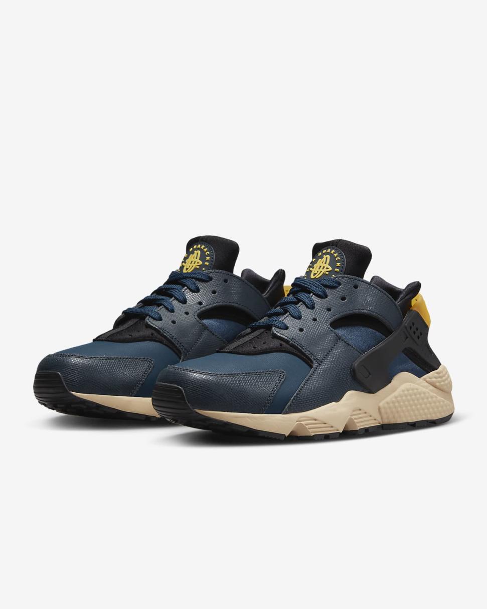 Nike Air Huarache Premium Black/Armory Navy/Valerian Blue/University Gold | Mens Nike Lifestyle