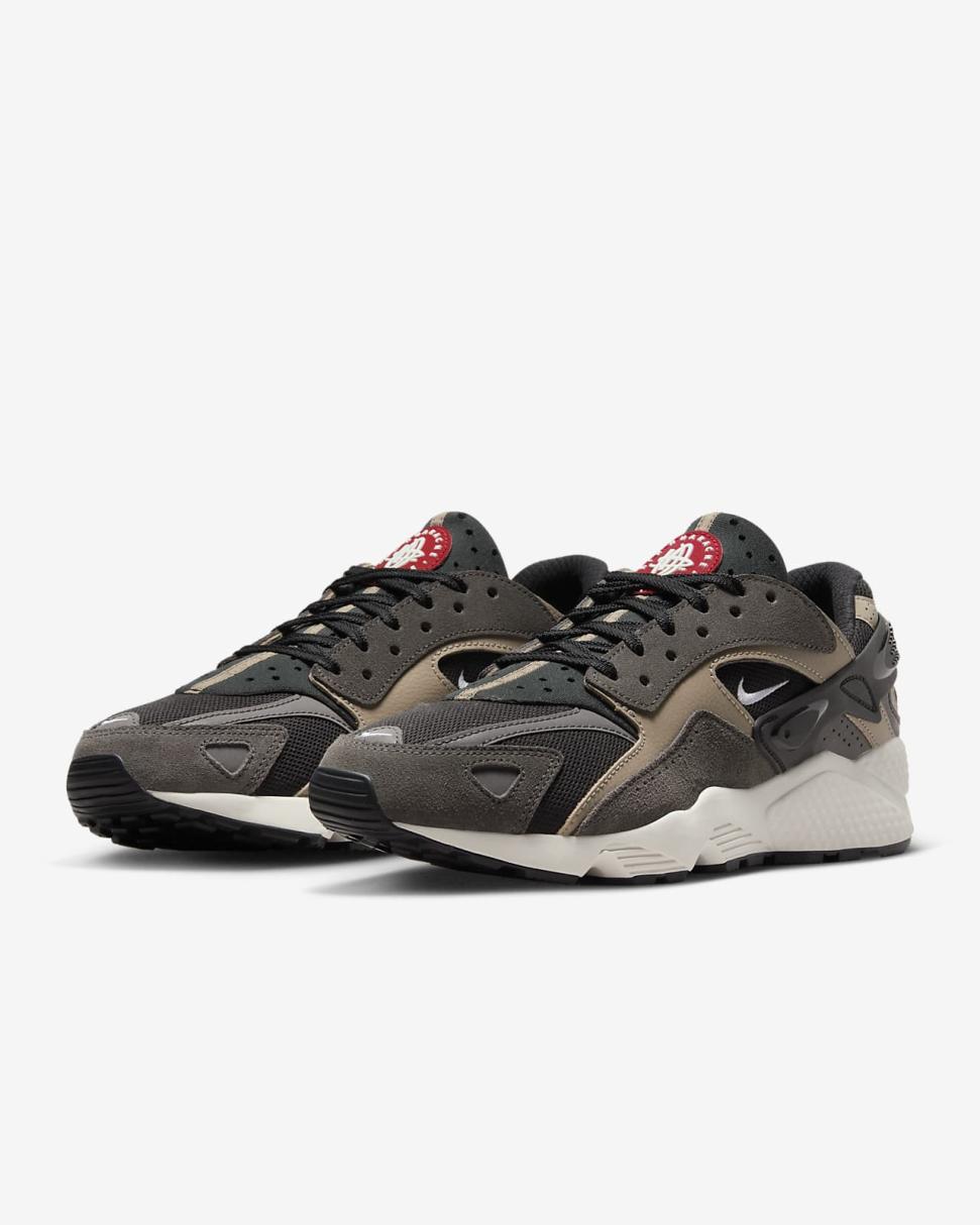 Nike Air Huarache Runner Black/Medium Ash/Khaki/White | Mens Nike Lifestyle