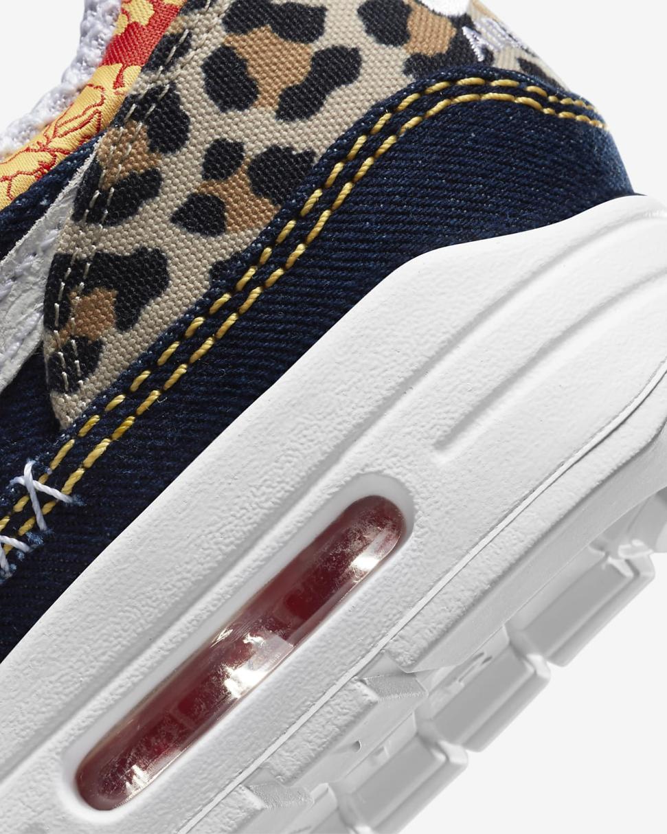 Nike Air Max 1 Premium Medium Blue/University Gold/Picante Red/White | Mens Nike Lifestyle