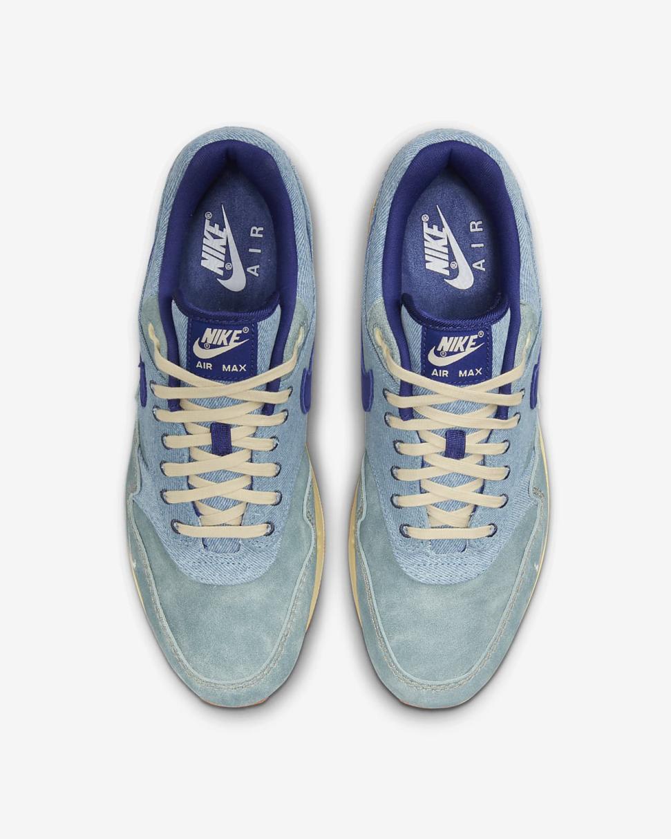 Nike Air Max 1 Premium Mineral Slate/Lemon Wash/Khaki/Deep Royal Blue | Mens Nike Lifestyle