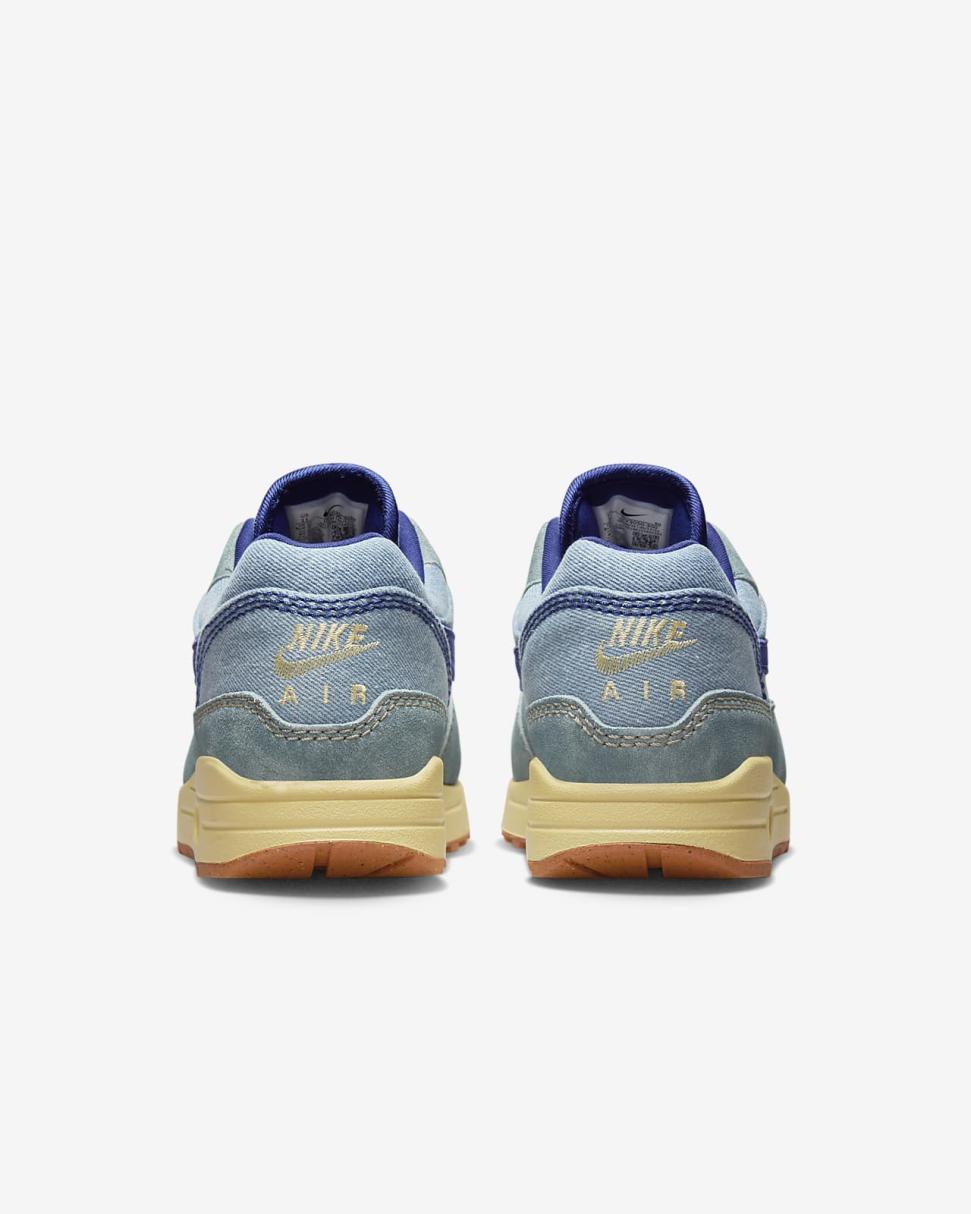 Nike Air Max 1 Premium Mineral Slate/Lemon Wash/Khaki/Deep Royal Blue | Mens Nike Lifestyle