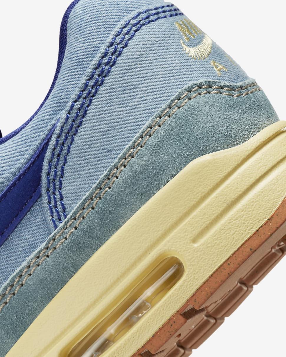 Nike Air Max 1 Premium Mineral Slate/Lemon Wash/Khaki/Deep Royal Blue | Mens Nike Lifestyle