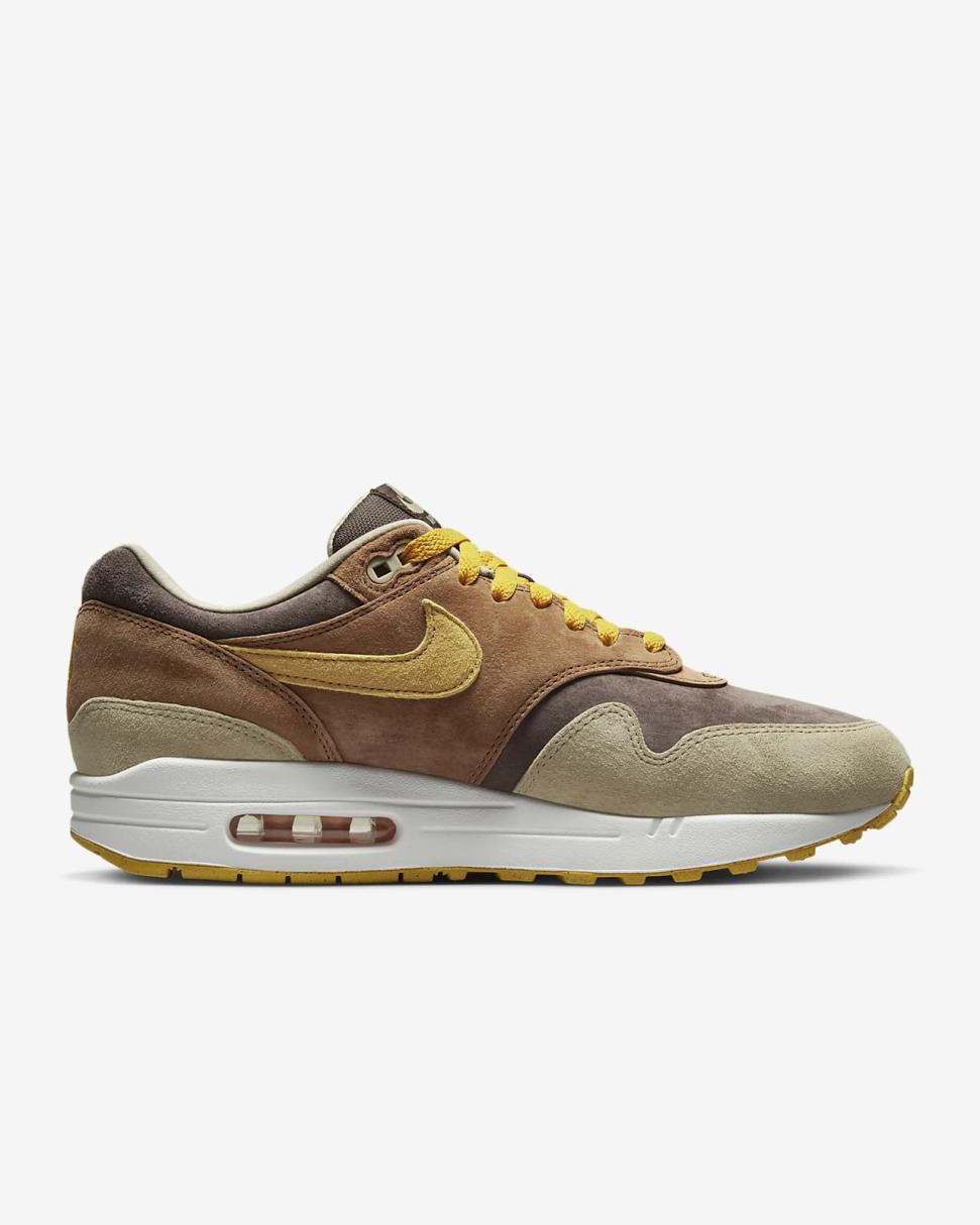 Nike Air Max 1 Premium Pecan/Baroque Brown/Limestone/Yellow Ochre | Mens Nike Lifestyle