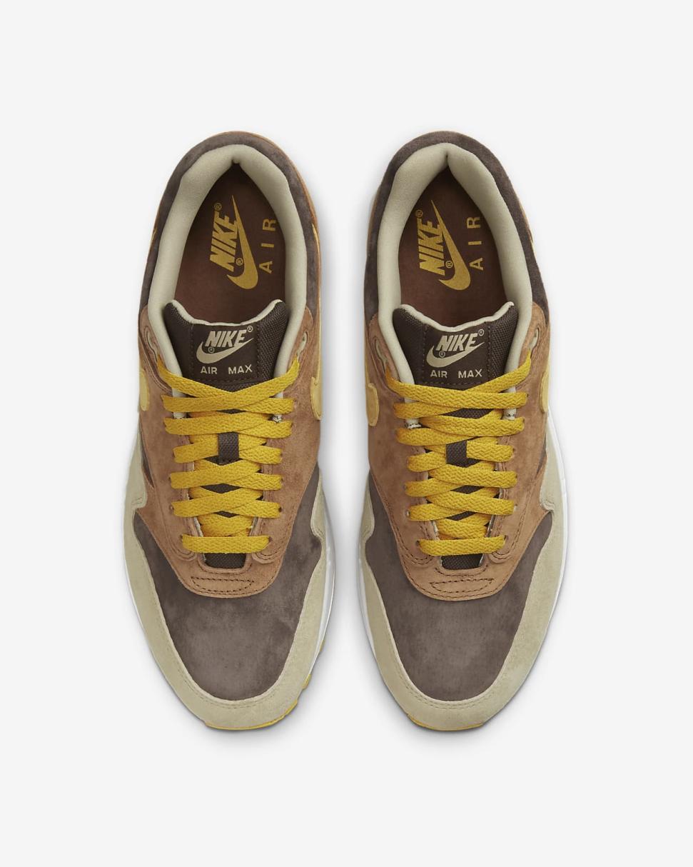 Nike Air Max 1 Premium Pecan/Baroque Brown/Limestone/Yellow Ochre | Mens Nike Lifestyle