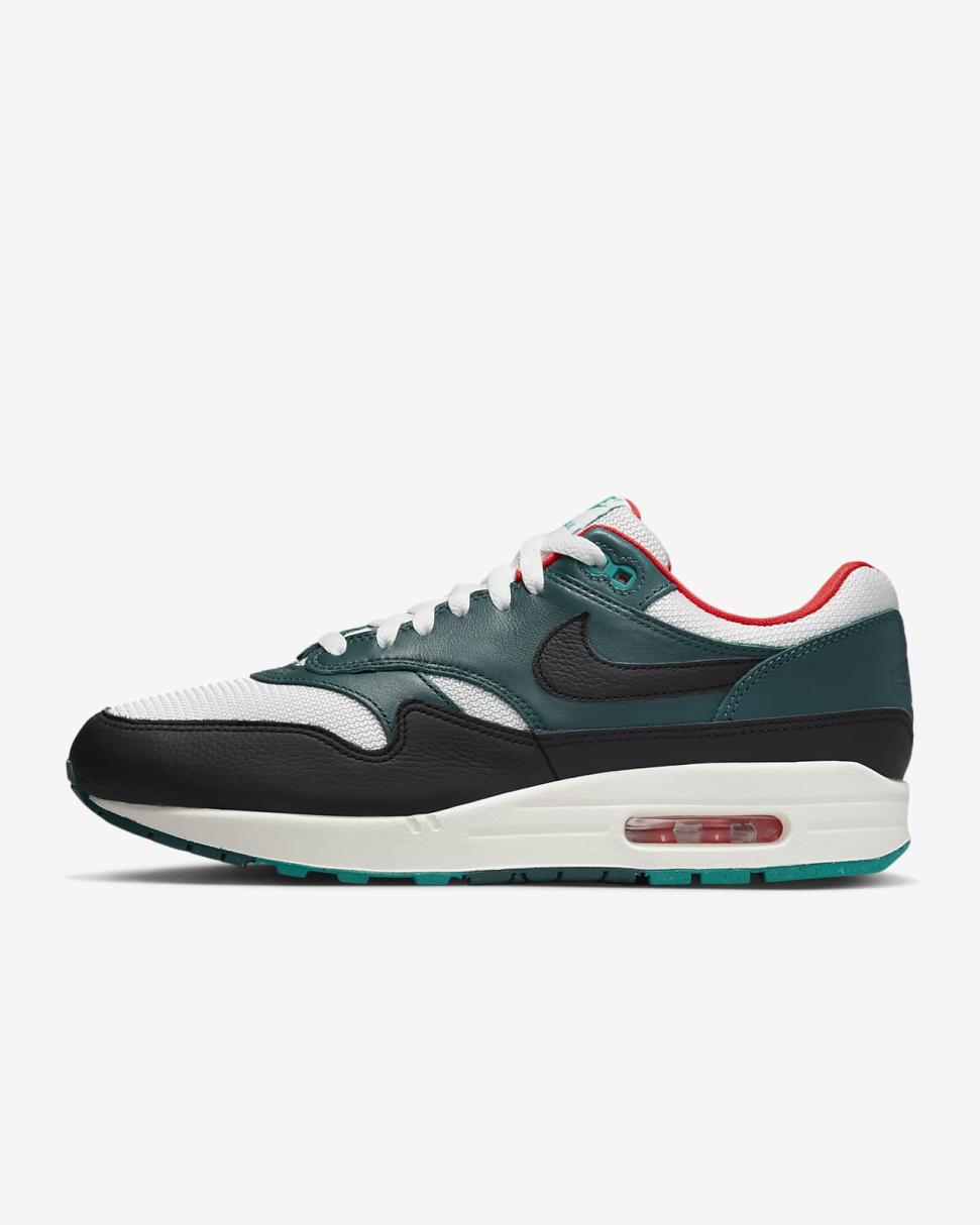 Nike Air Max 1 Premium Summit White/Dark Atomic Teal/Sail/Black | Mens Nike Lifestyle
