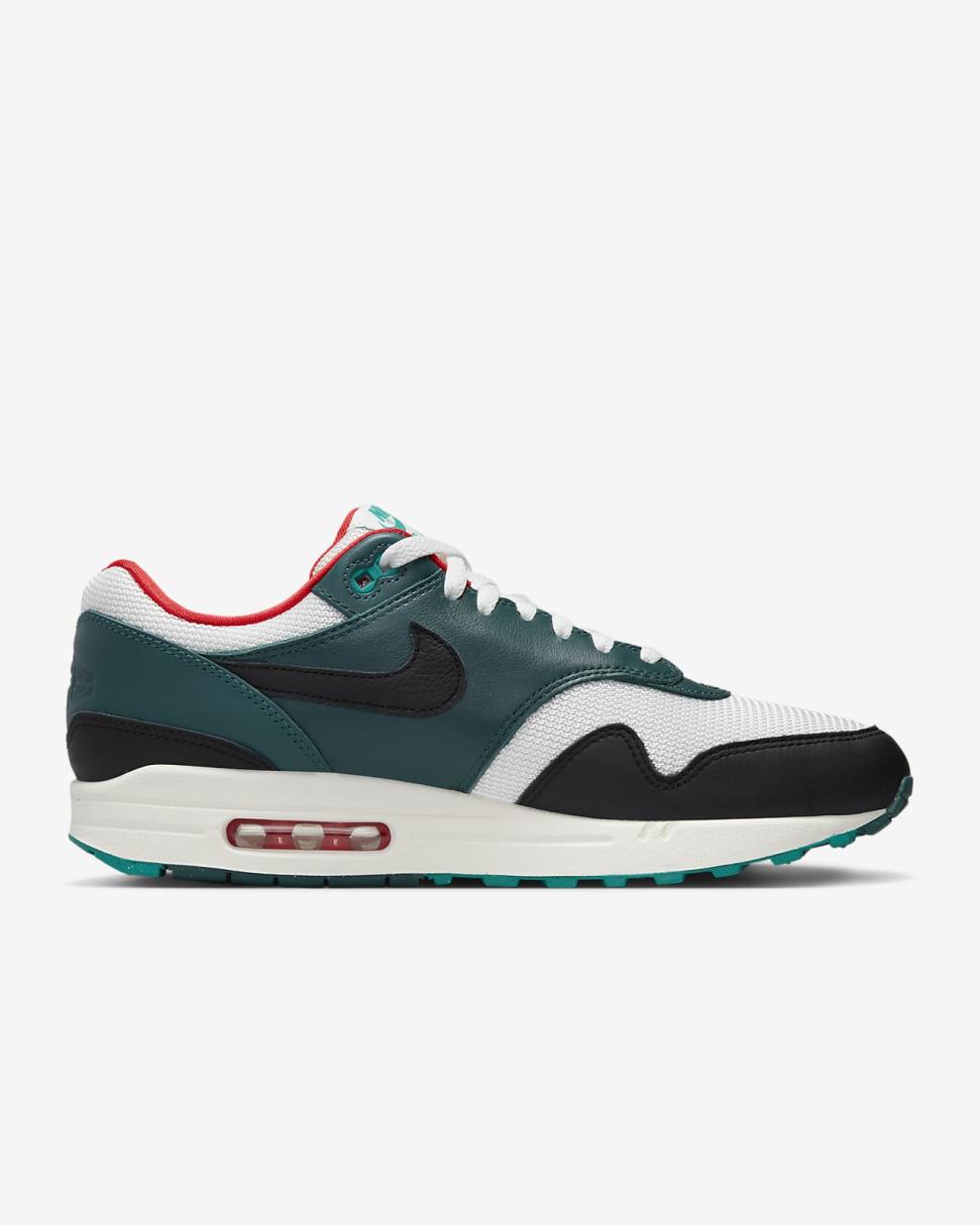 Nike Air Max 1 Premium Summit White/Dark Atomic Teal/Sail/Black | Mens Nike Lifestyle