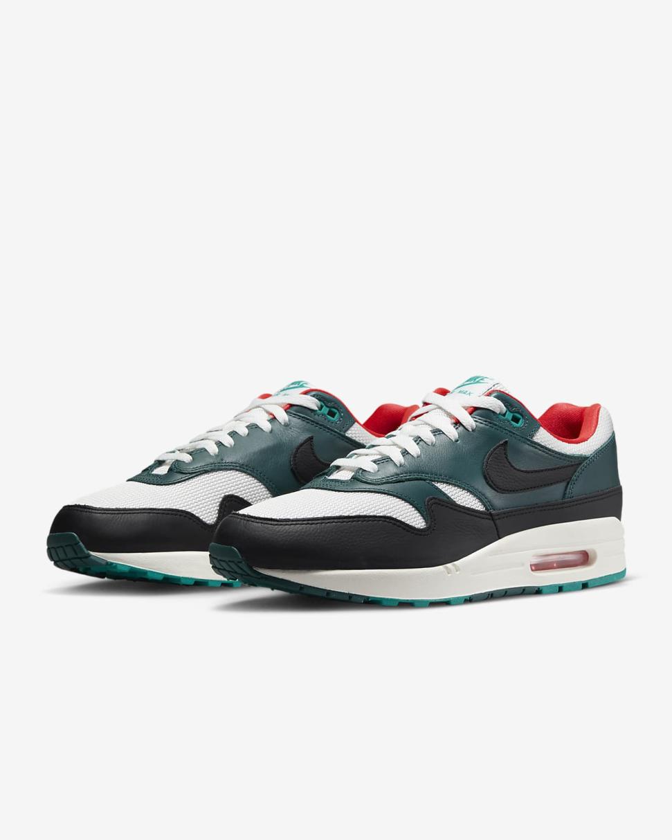 Nike Air Max 1 Premium Summit White/Dark Atomic Teal/Sail/Black | Mens Nike Lifestyle