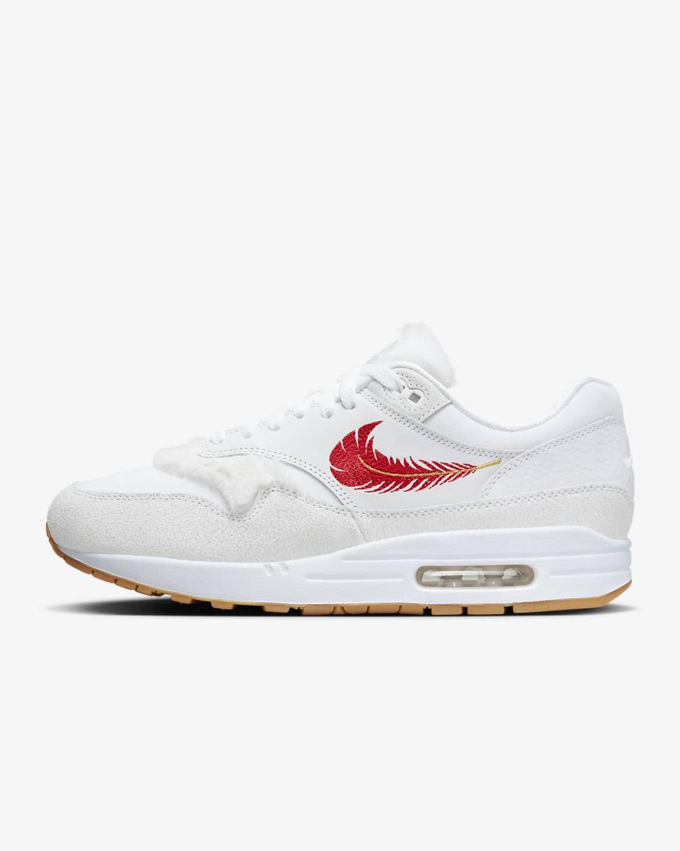 Nike Air Max 1 Premium White/University Red | Mens Nike Lifestyle