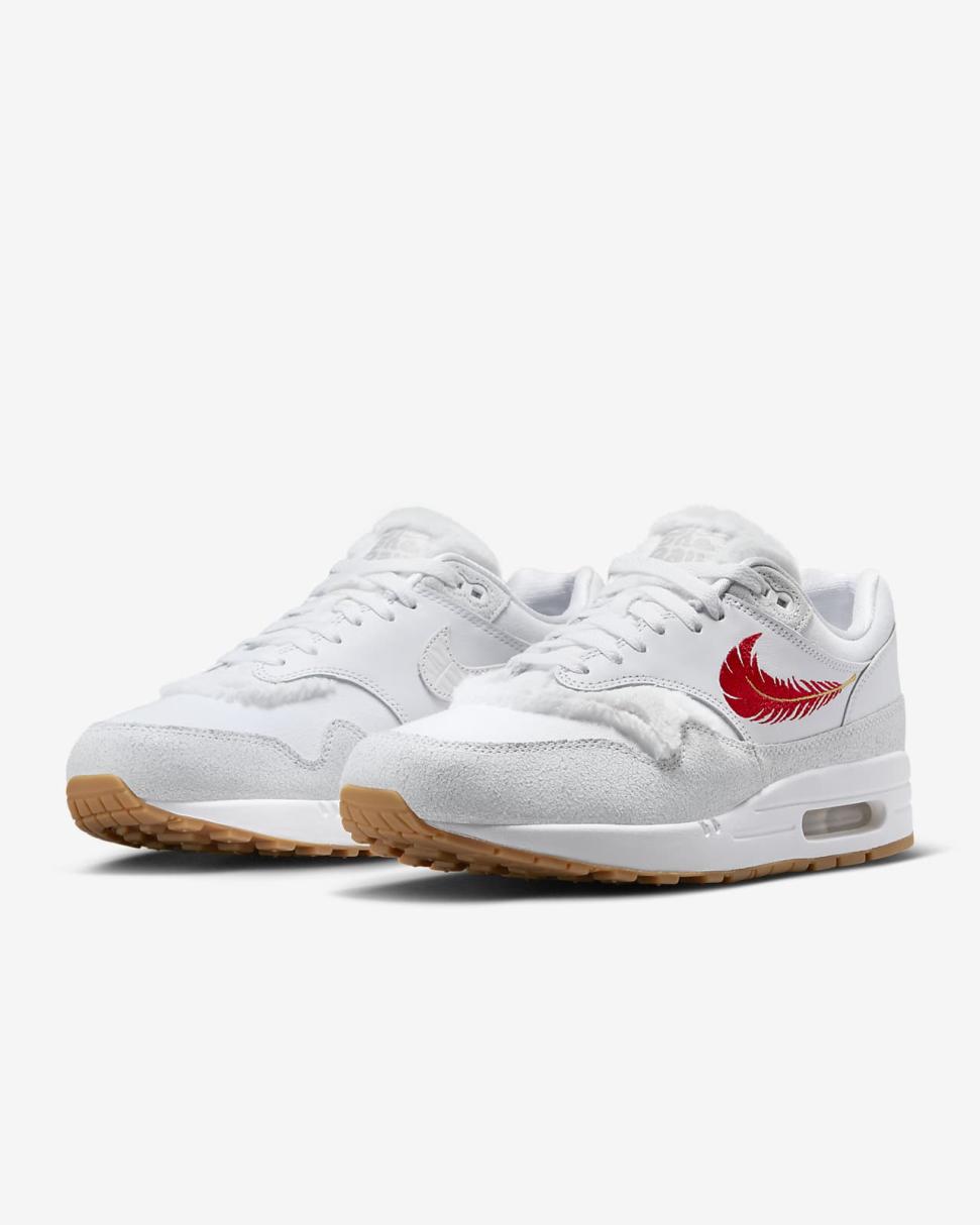 Nike Air Max 1 Premium White/University Red | Mens Nike Lifestyle