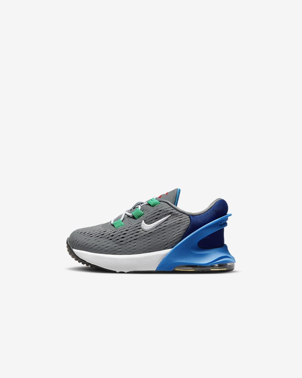 Nike Air Max 270 GO Cool Grey/Photo Blue/Deep Royal Blue/White | Kids Nike First Day Kicks