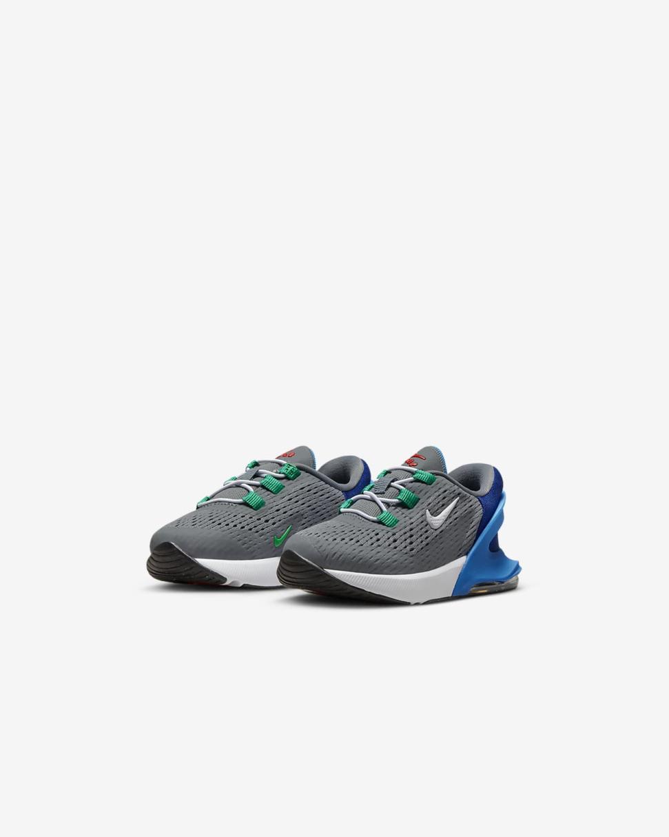 Nike Air Max 270 GO Cool Grey/Photo Blue/Deep Royal Blue/White | Kids Nike First Day Kicks