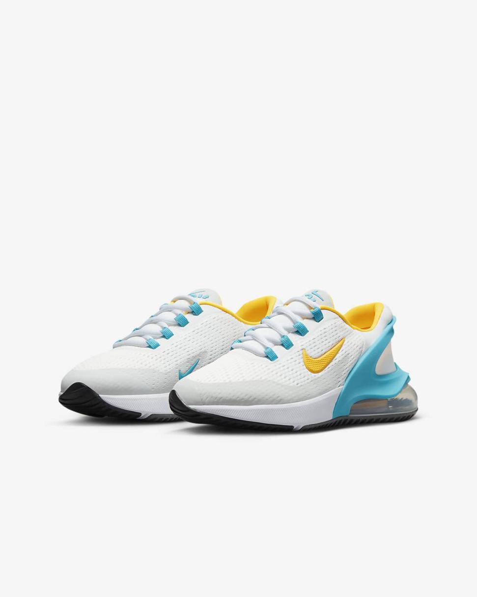 Nike Air Max 270 GO Summit White/Blue Lightning/Diffused Blue/Laser Orange | Kids Nike First Day Kicks