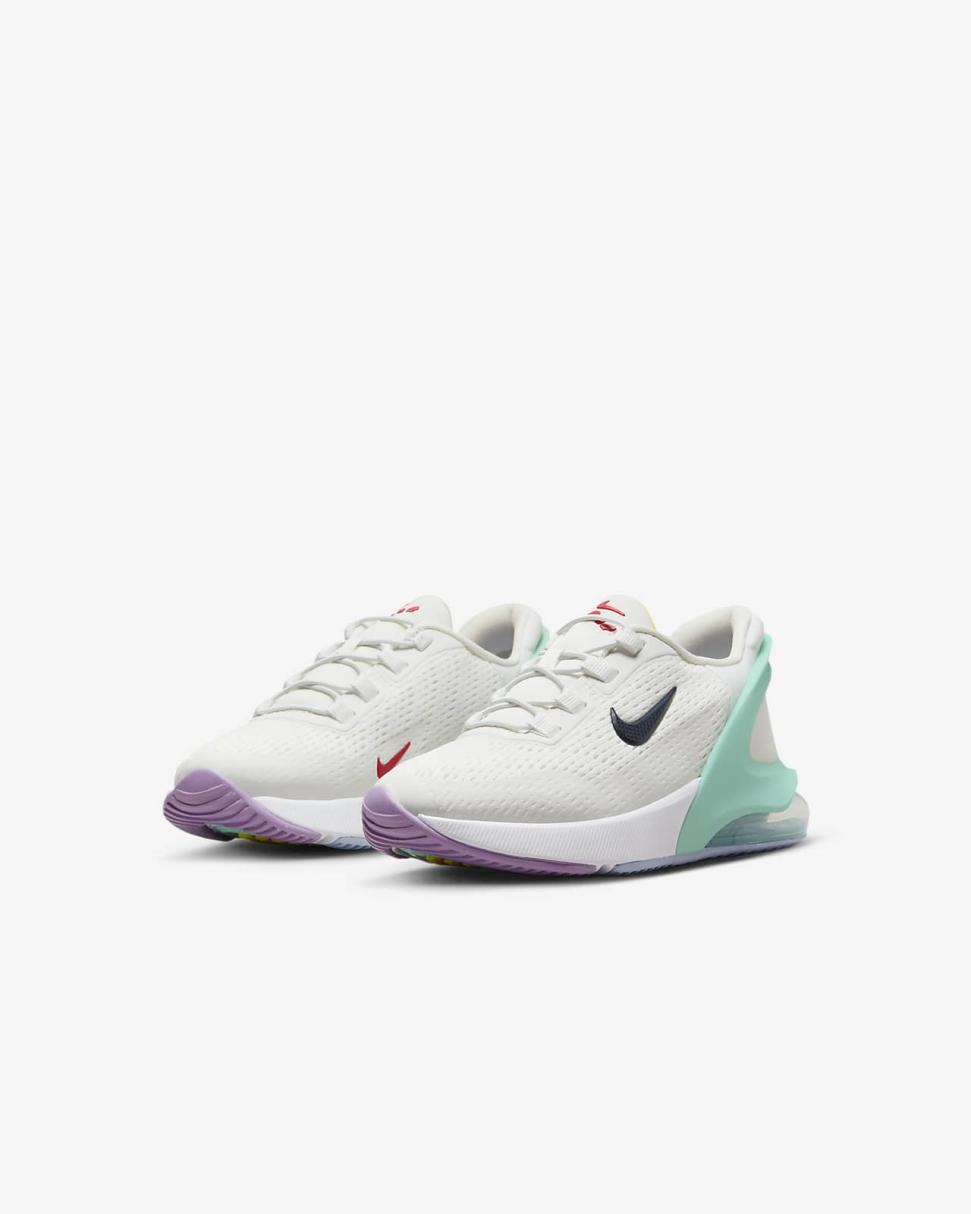 Nike Air Max 270 GO Summit White/Emerald Rise/Cobalt Bliss/Obsidian | Kids Nike Playful Pinks & Purples